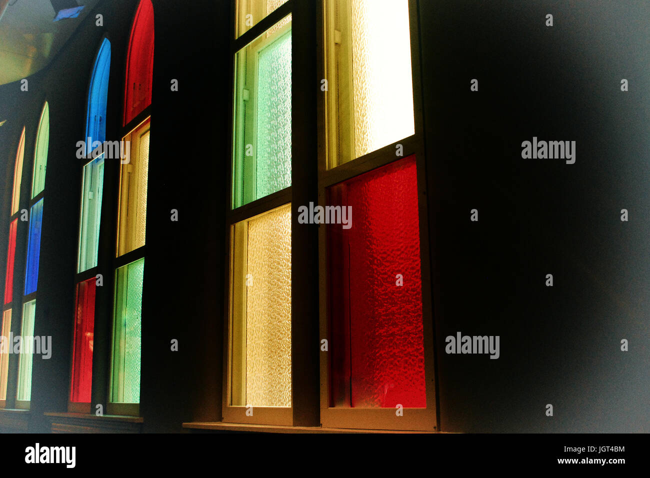 Stained Glass in ryman auditorium Stock Photo