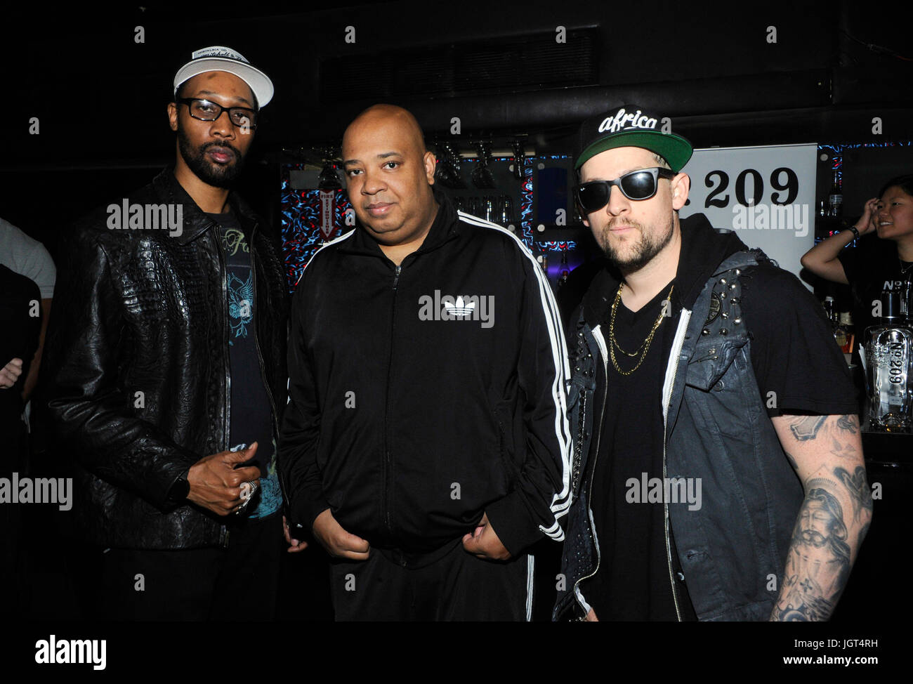RZA,Rev Run,Joel Madden attend BMI GRAMMY® Panel 'How I Wrote That Song' Key Club February 11,2012 West Hollywood. Stock Photo