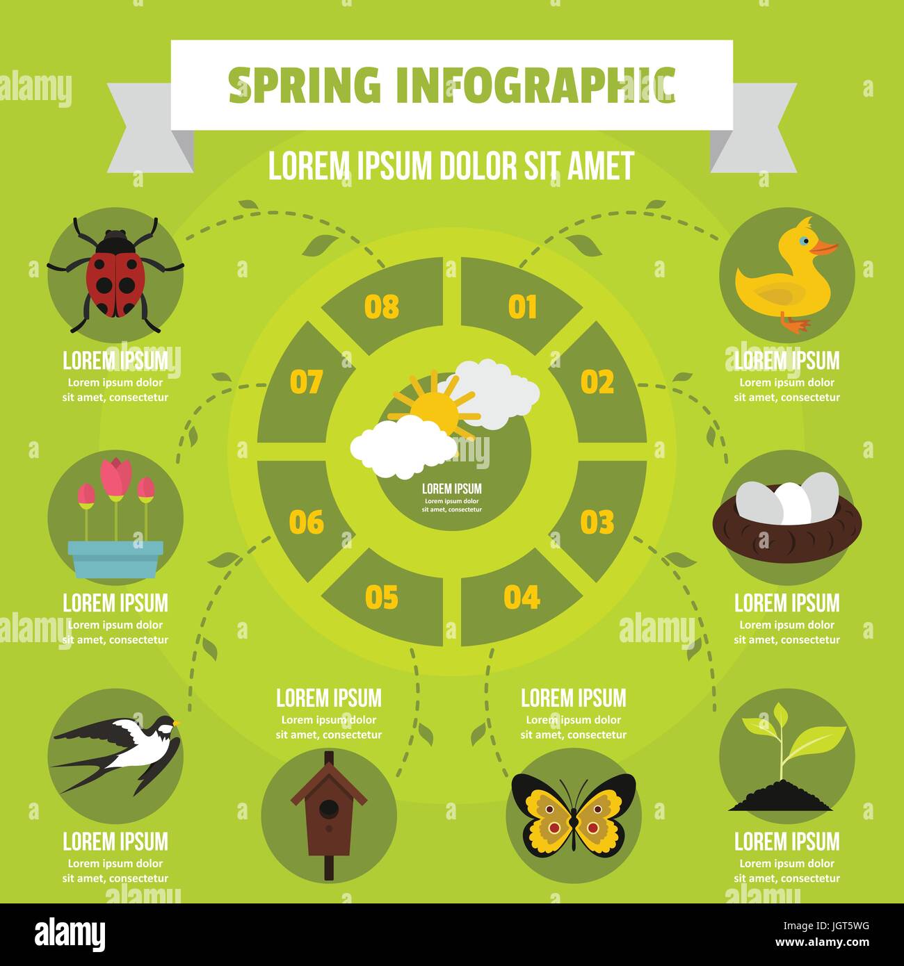Spring infographic concept, flat style Stock Vector Image & Art - Alamy