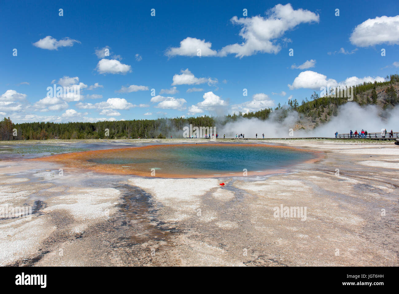 Turquoise Pool in Midway Geyser Basin, Yellowstone National Park Stock Photo