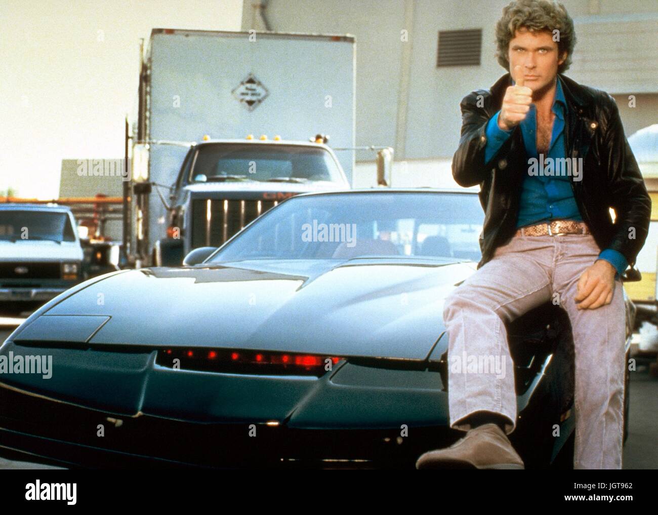 Knight Rider  TV Series 1982 - 1986 USA  Created by Glen A. Larson  David Hasselhoff     .  It is forbidden to reproduce the photograph out of context of the promotion of the film. It must be credited to the Film Company and/or the photographer assigned by or authorized by/allowed on the set by the Film Company. Restricted to Editorial Use. Photo12 does not grant publicity rights of the persons represented. Stock Photo