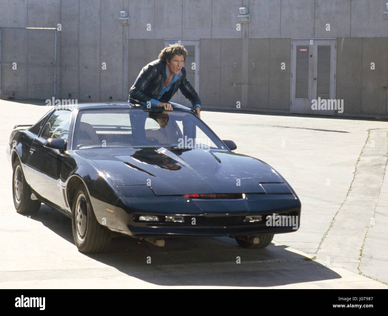 Knight Rider  TV Series 1982 - 1986 USA  Created by Glen A. Larson  David Hasselhoff.  It is forbidden to reproduce the photograph out of context of the promotion of the film. It must be credited to the Film Company and/or the photographer assigned by or authorized by/allowed on the set by the Film Company. Restricted to Editorial Use. Photo12 does not grant publicity rights of the persons represented. Stock Photo