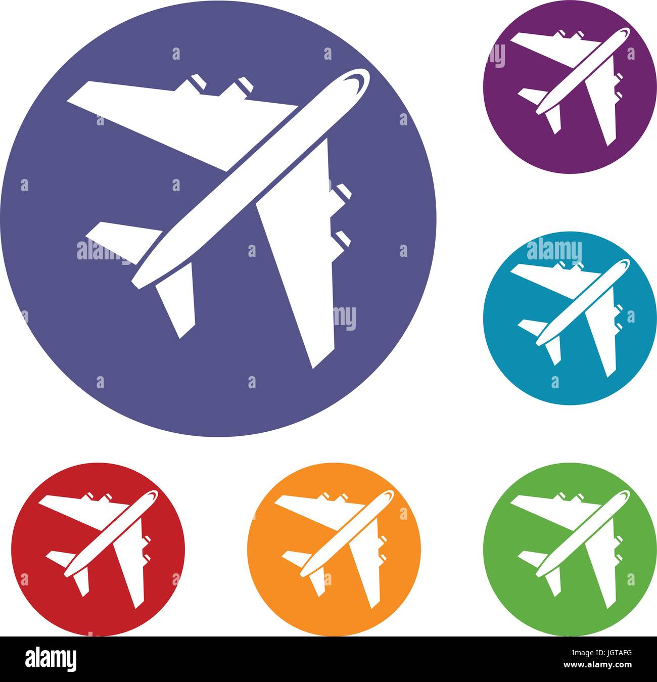 Passenger airliner icons set Stock Vector Image & Art - Alamy