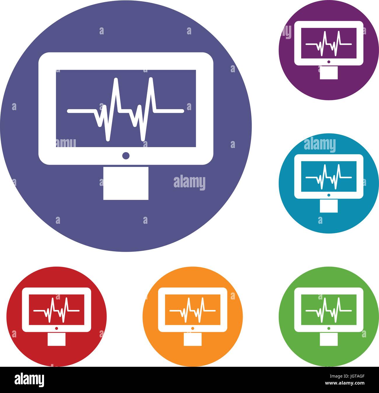 Electrocardiogram monitor icons set Stock Vector Image & Art - Alamy