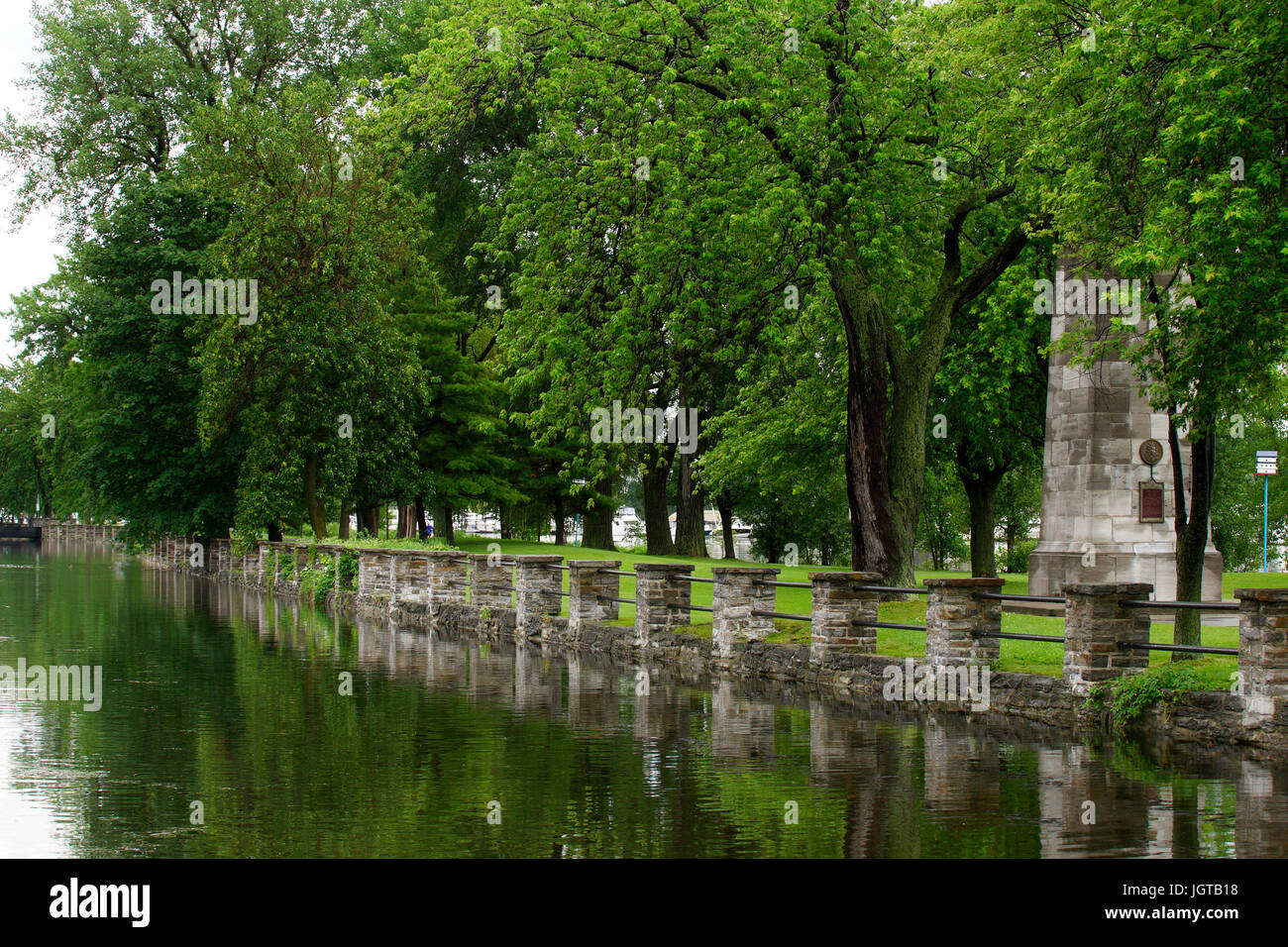 Montreal,Canada,8 July,2017.The Lachine Canal on a cloudy and rainy day