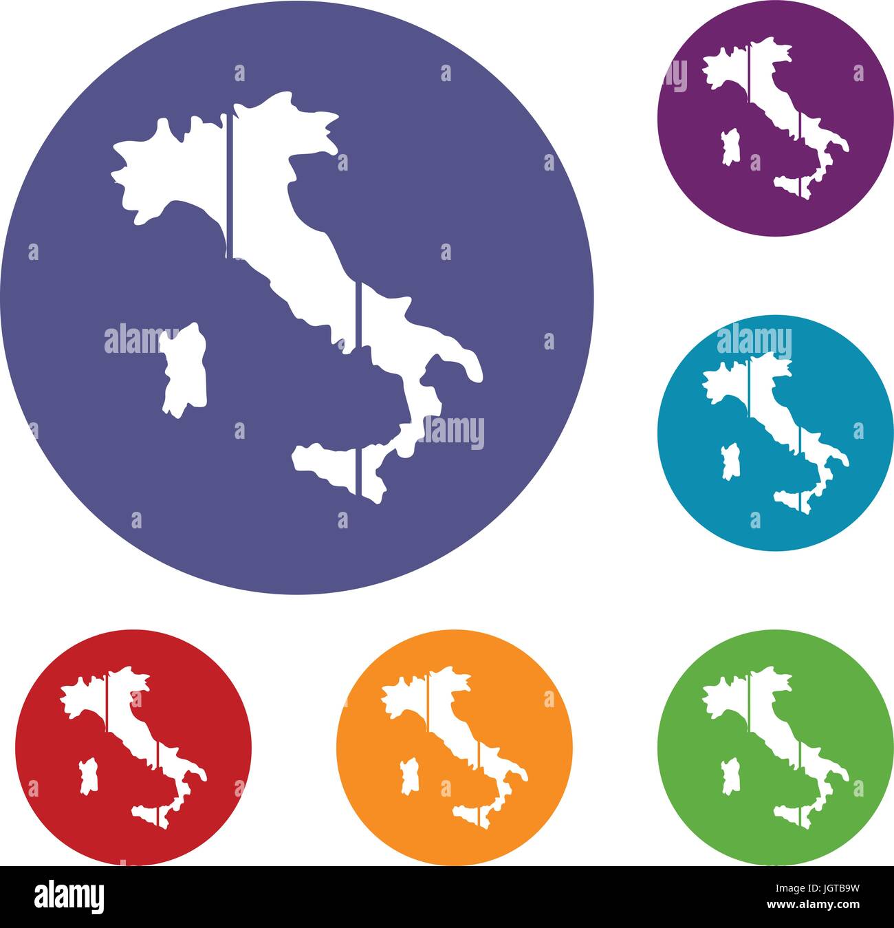 Italian map silhouette symbol set Stock Vector Images - Alamy