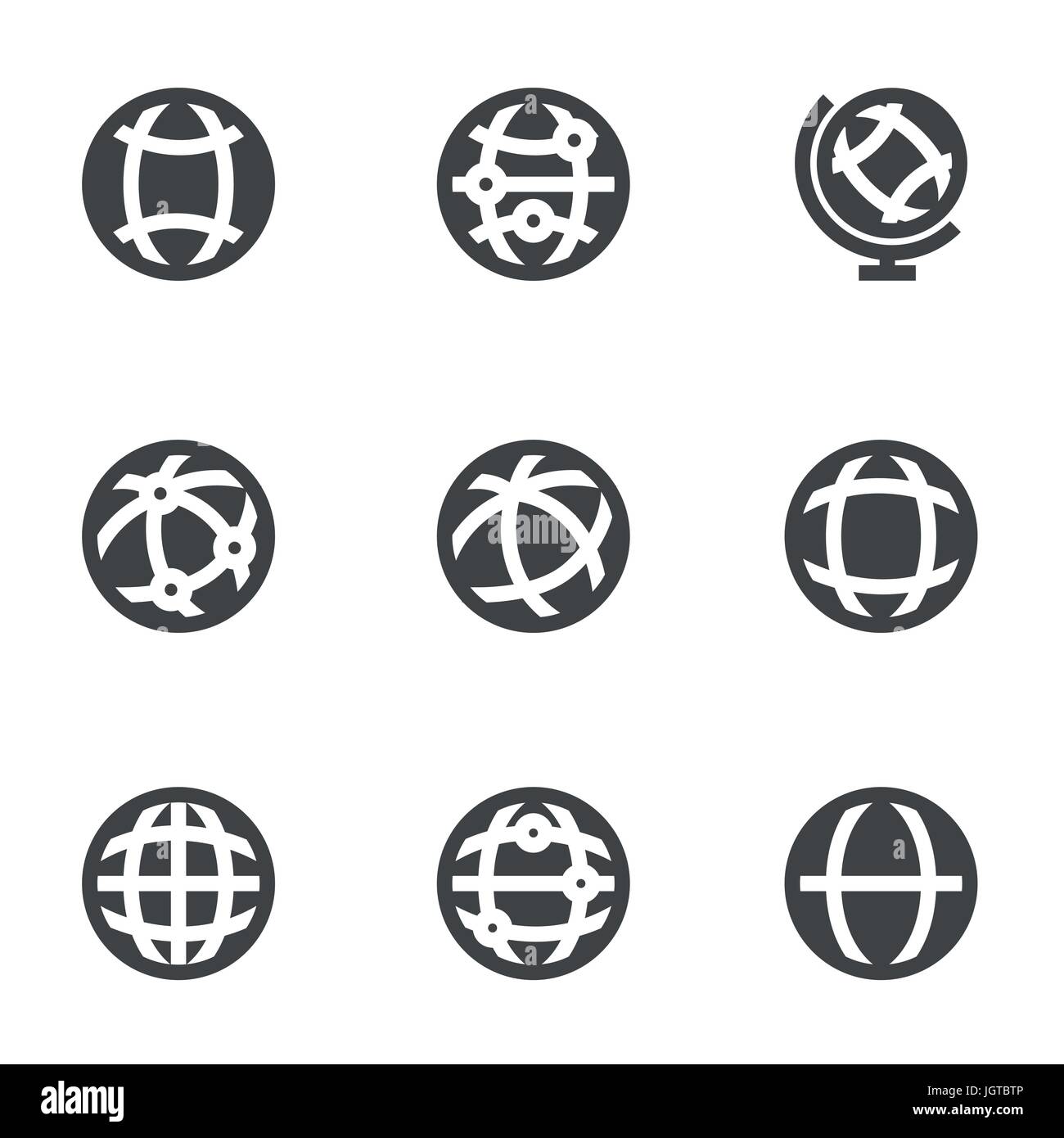 Vector black world map icons set on white background Stock Vector Image ...