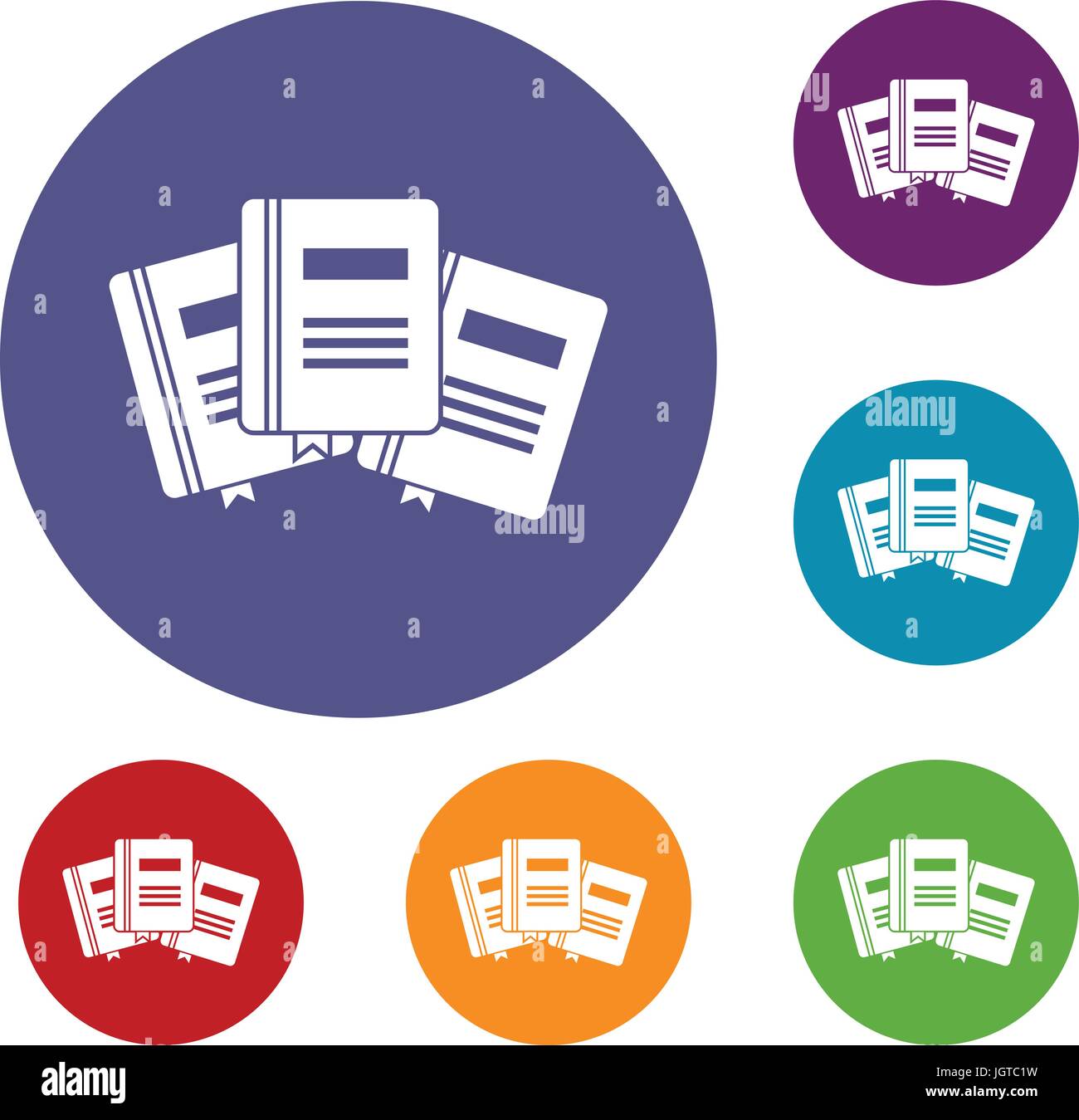 Three books with bookmarks icons set Stock Vector Image & Art - Alamy