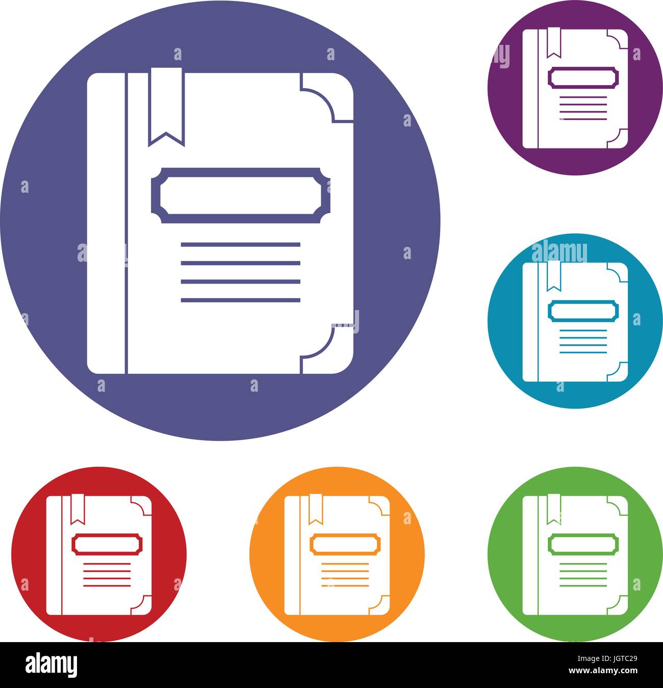 Tutorial with bookmark icons set Stock Vector Image & Art - Alamy