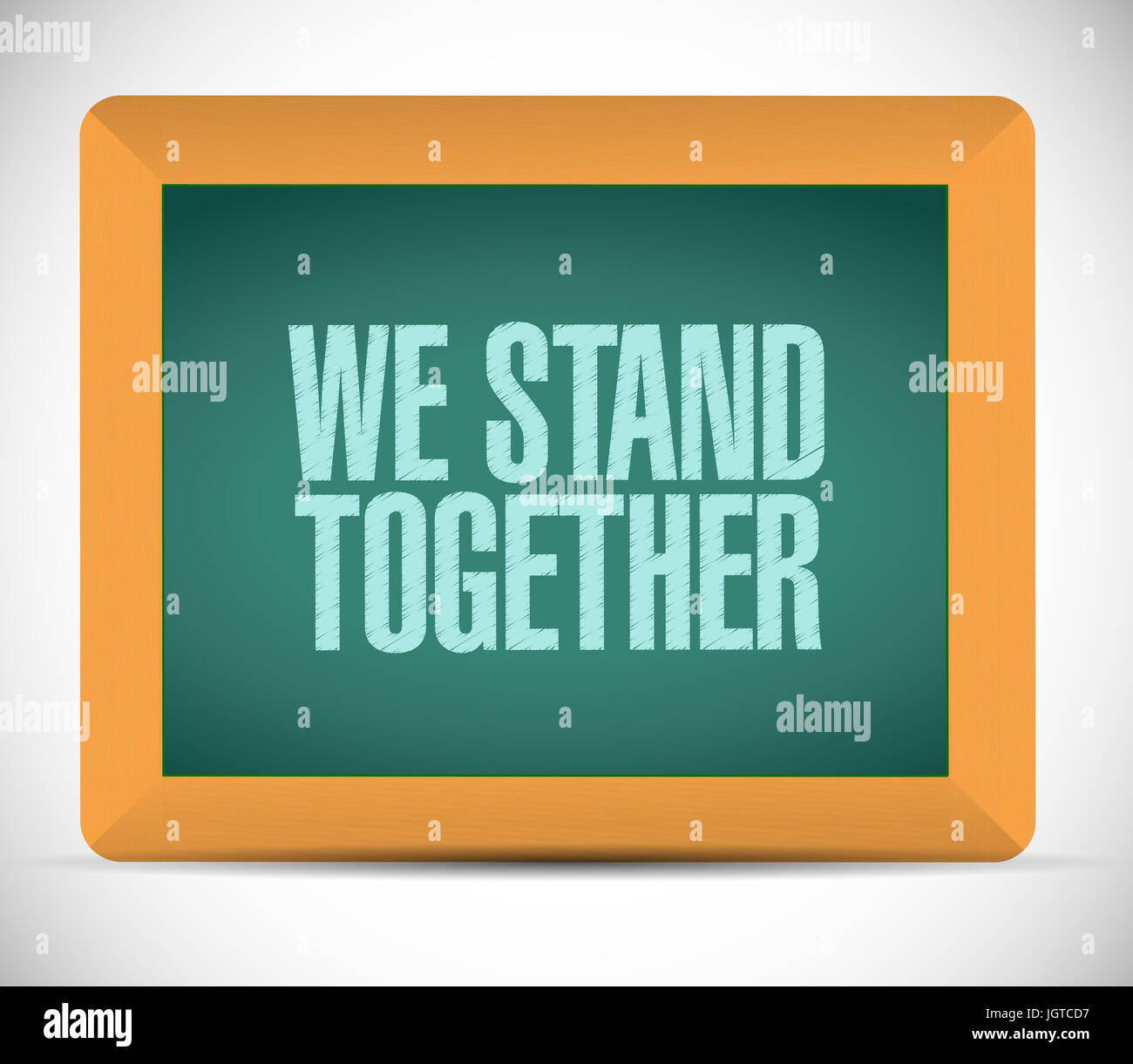 we stand together chalkboard illustration design isolated over white