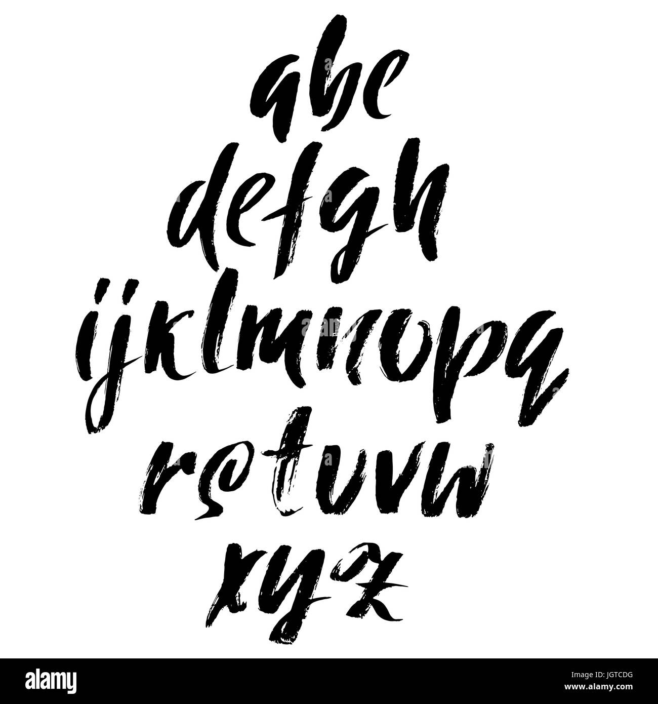 Hand drawn dry brush font. Modern brush lettering. Grunge style ...