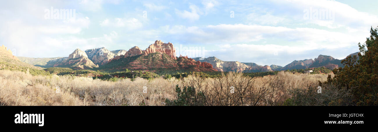 Panoramic photography of the Arizona landscape red rock near Sedona Stock Photo