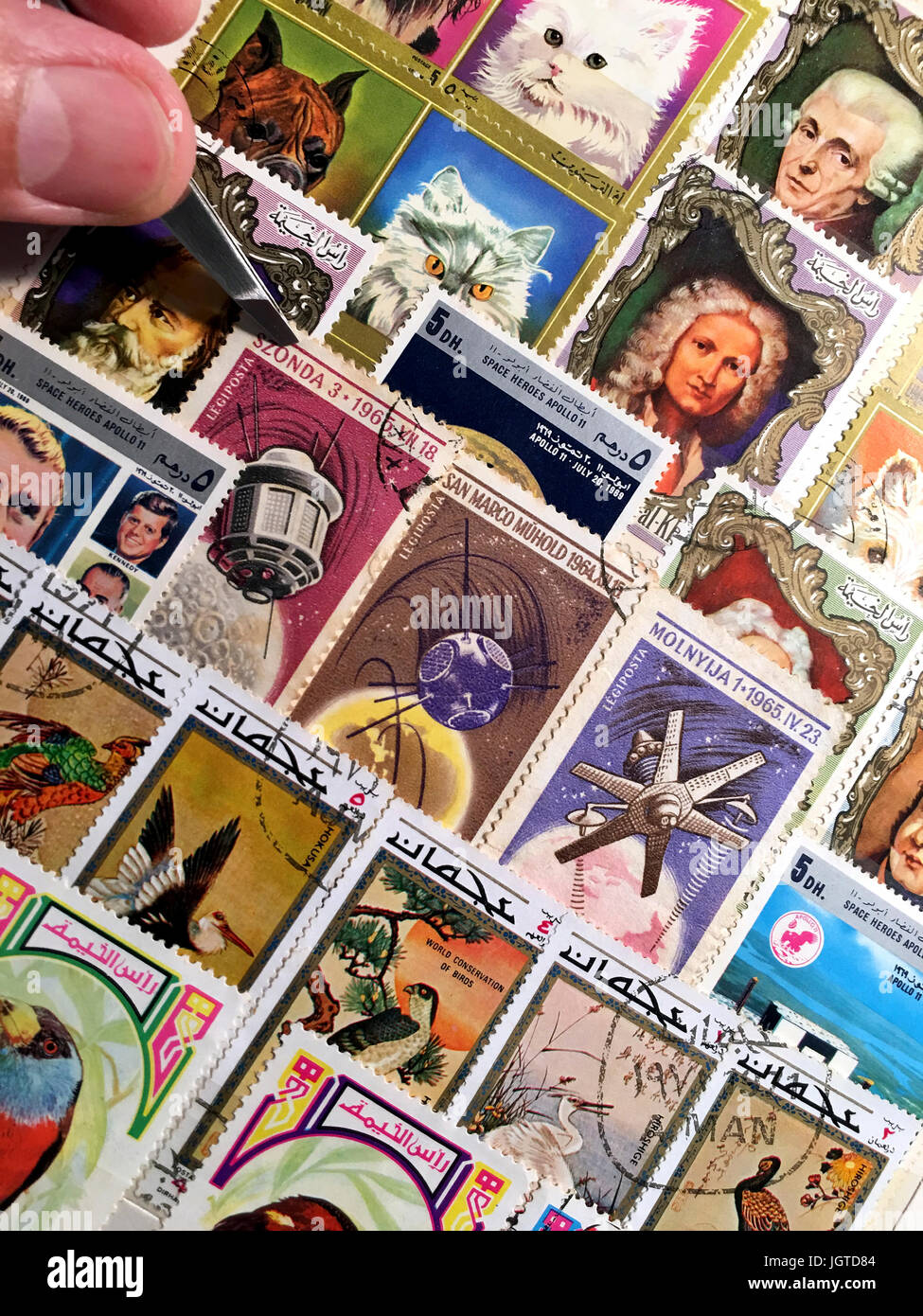 Variety of Postage Stamps Stock Photo Alamy