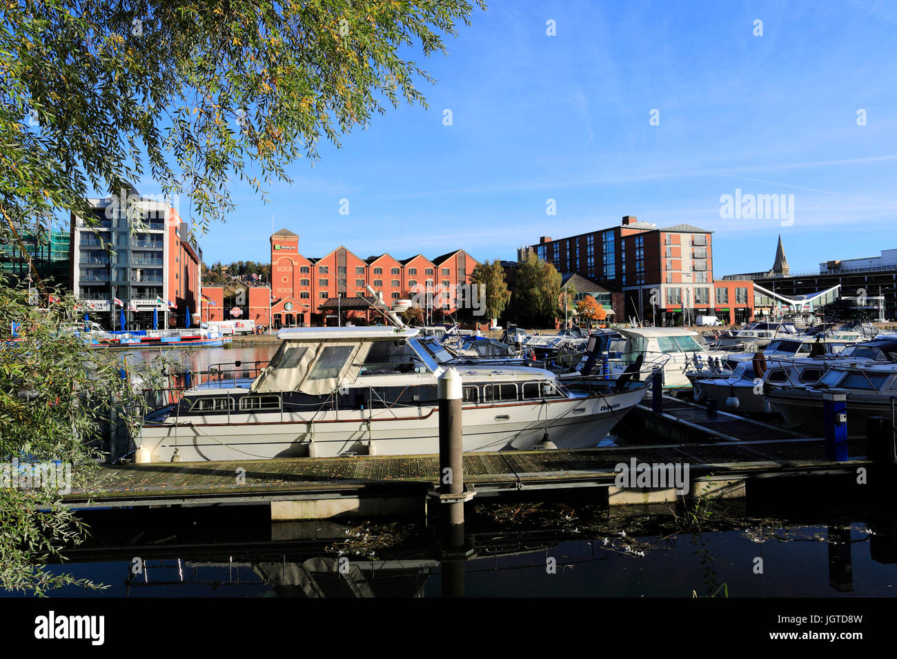 The Brayford Waterfront; Lincoln Marina; Lincoln City, Lincolnshire County, England, UK Stock Photo