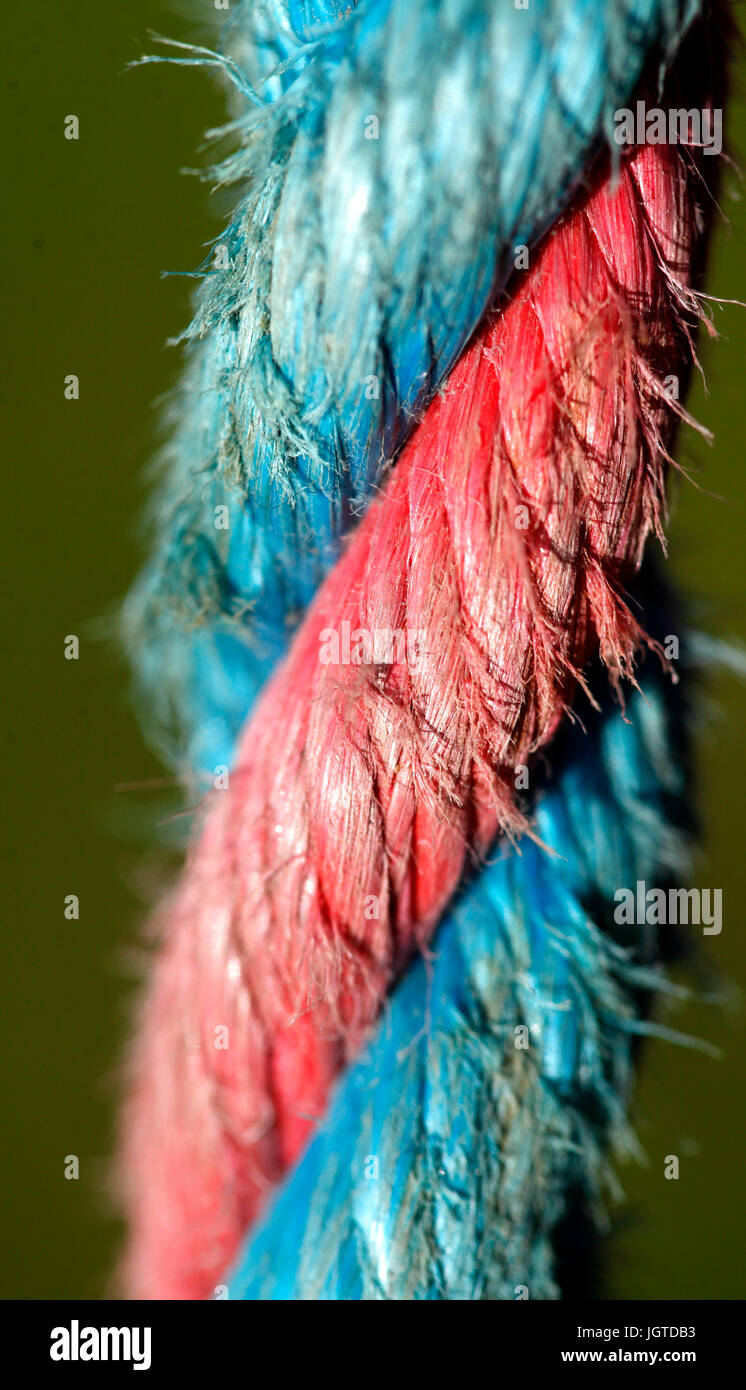 green and pink colored rope Stock Photo