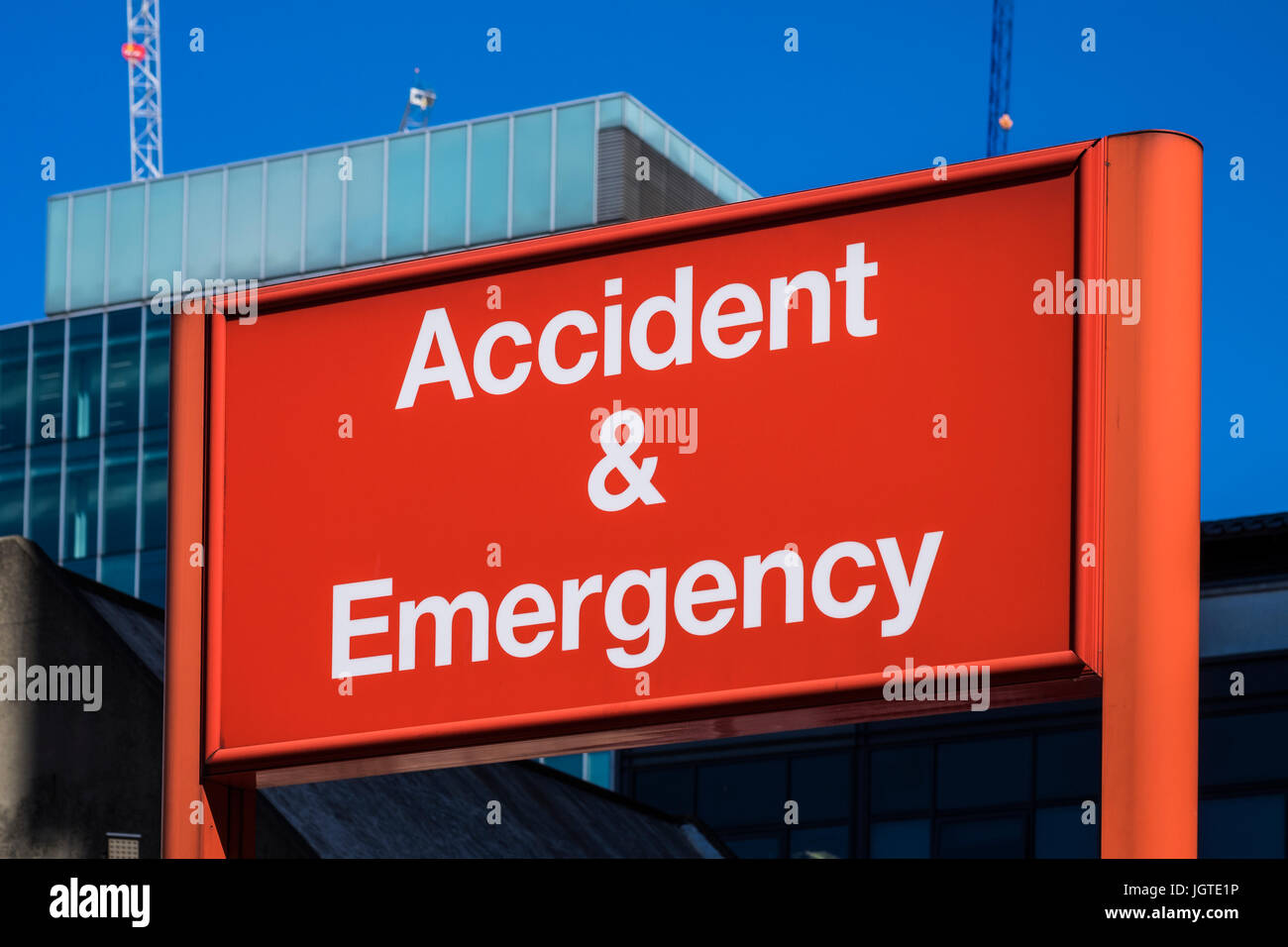 Accident & Emergency sign outside of St.Mary's Hospital, Paddington, London, England, U.K. Stock Photo