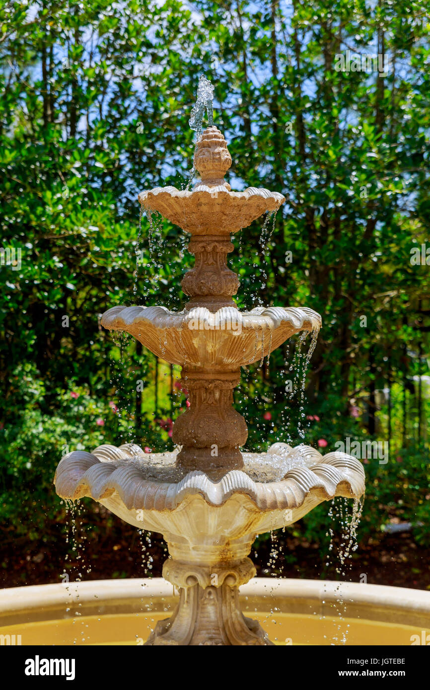 Water fountain Fountain of water drops Garden with small fountain Stock ...