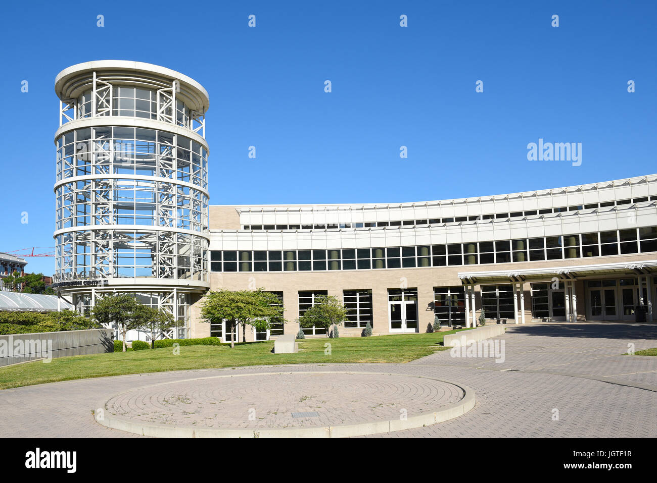SALT LAKE CITY, UTAH - JUNE 29, 2017: The Calvin L. Rampton Salt Palace Convention Center. Named after Utahs 11th governor, it is commonly called the  Stock Photo