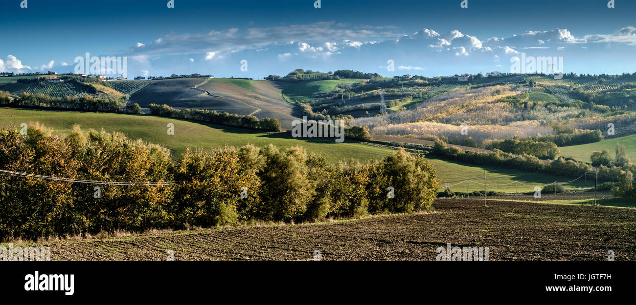 Rolling Hills Between Emilia Romagna And Marche Italy Stock Photo Alamy