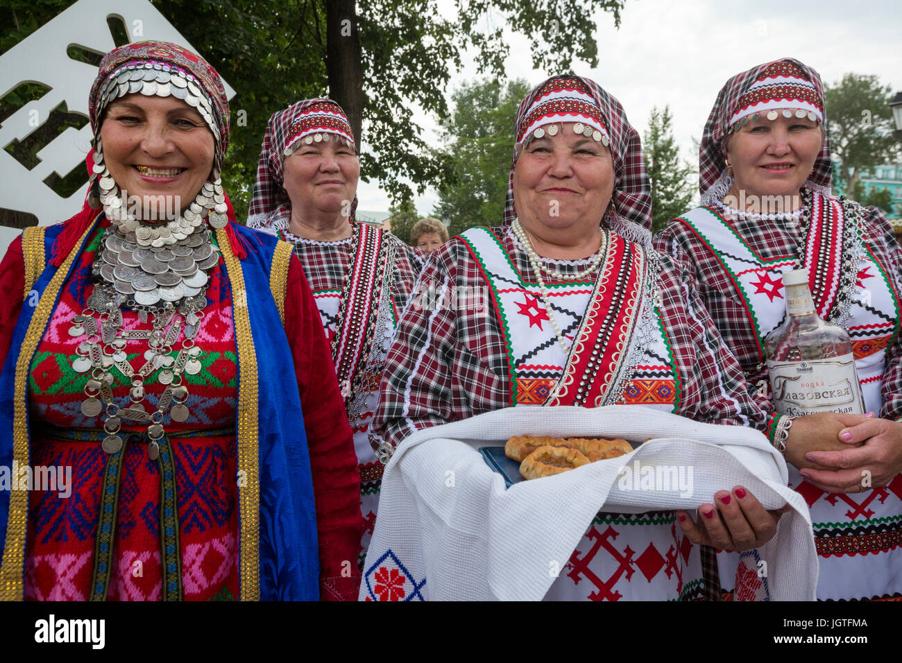 Women In Udmurt National Clothes During The Celebration Of The Udmurt 