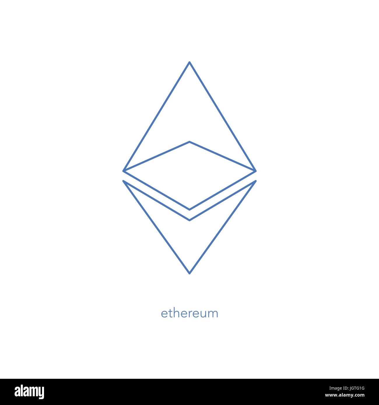 isolated ethereum linear icon. vector, cryptocurrency logo design ...
