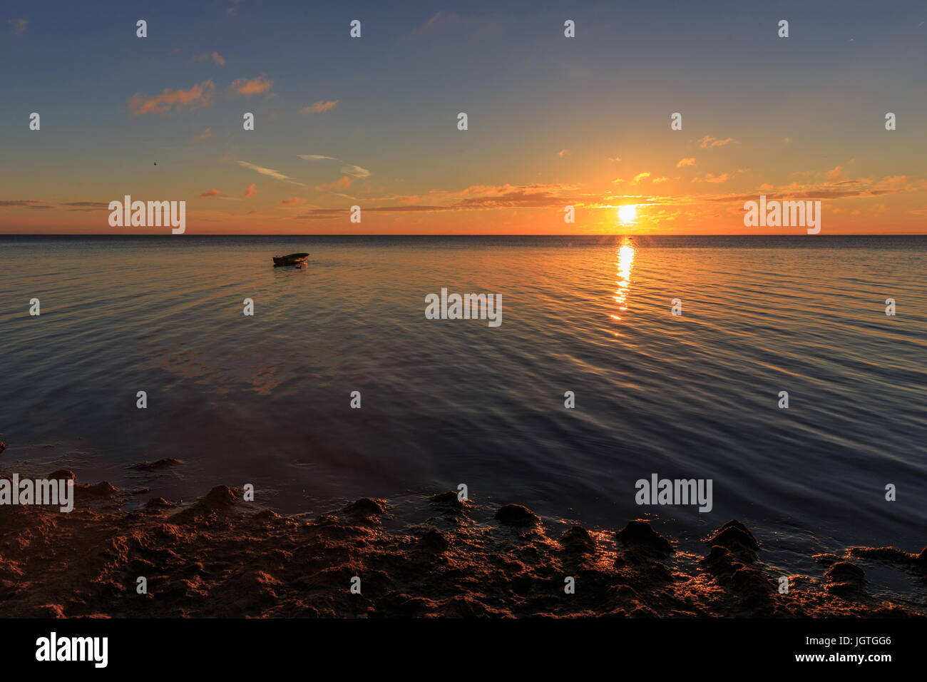 Panorama of beautiful sunset on Baltic sea Stock Photo - Alamy