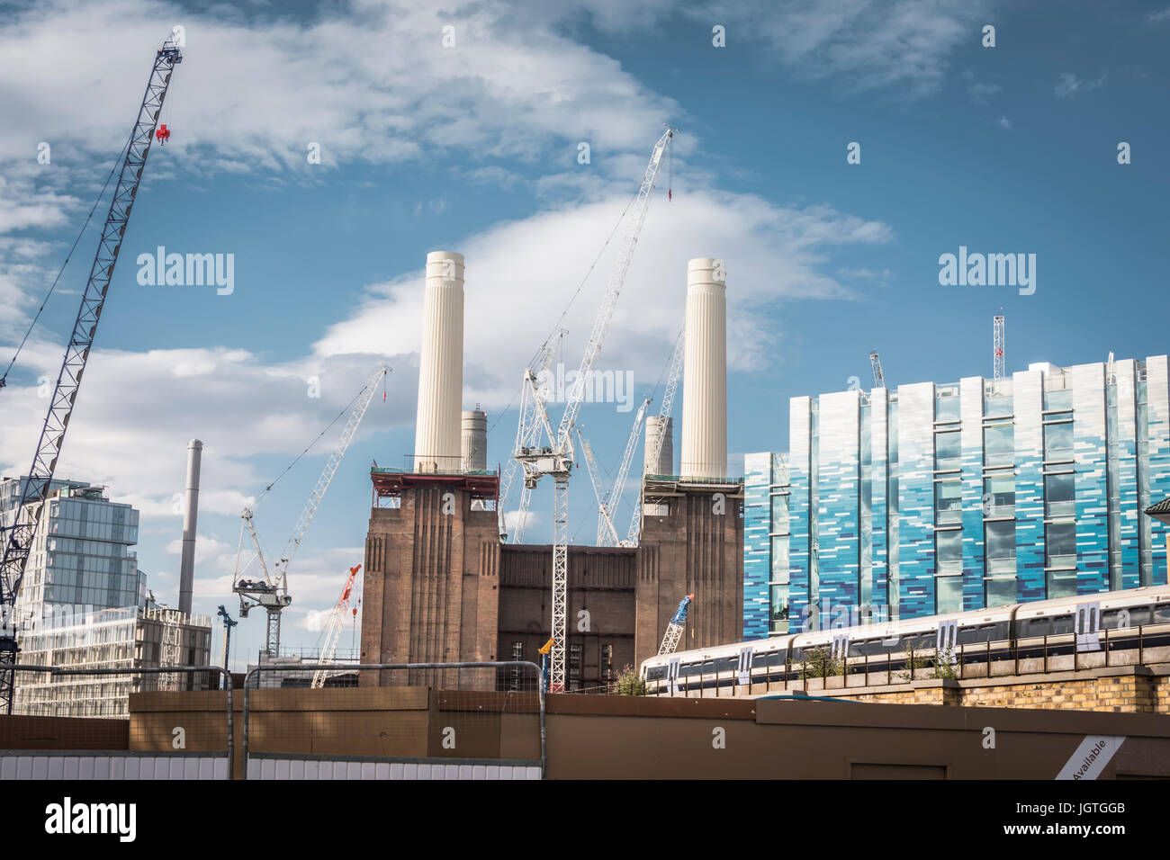 The new Battersea Power Station housing development under construction