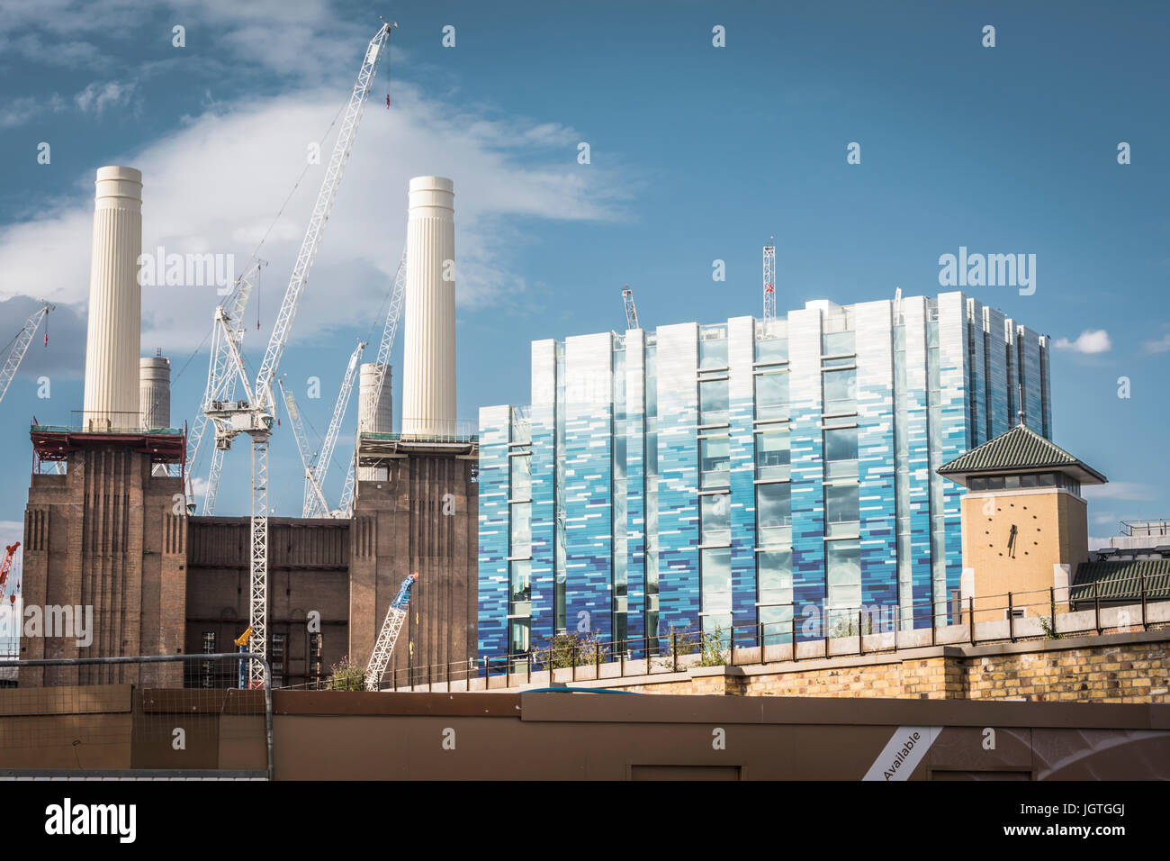 The new Battersea Power Station housing development under construction
