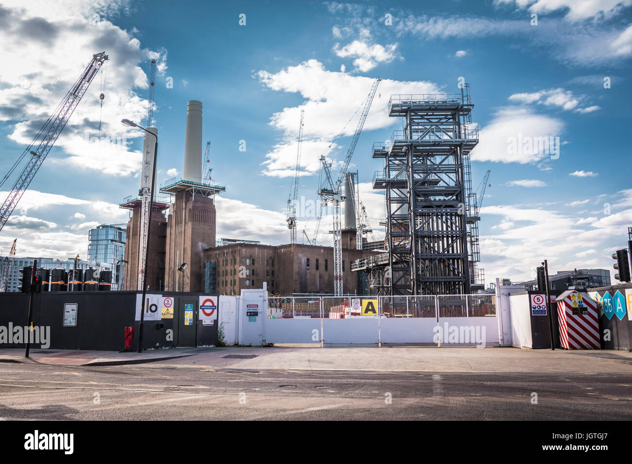 The new Battersea Power Station housing development under construction