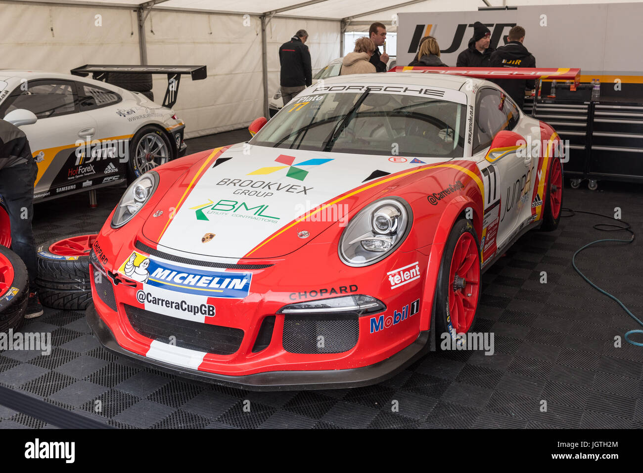 Porsche Carrera Cup GB 911 Car, British Touring Car Championship 2017 BTCC at Donington Park