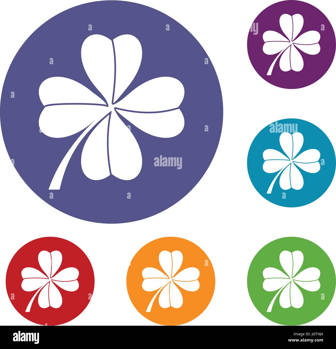 Four leaf clover icons set Stock Vector Image & Art - Alamy