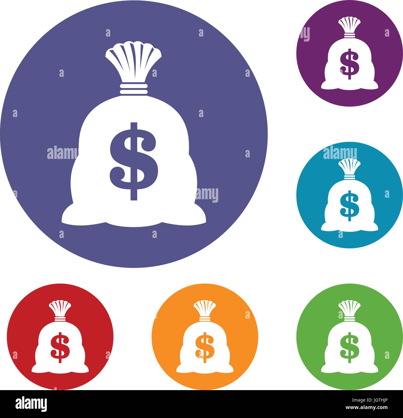 Money bag with US dollar sign icons set Stock Vector Image & Art - Alamy