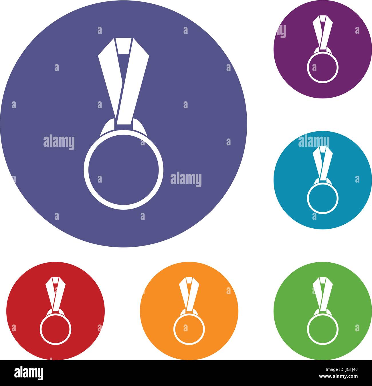 Round medal with ribbon icons set Stock Vector Image & Art - Alamy