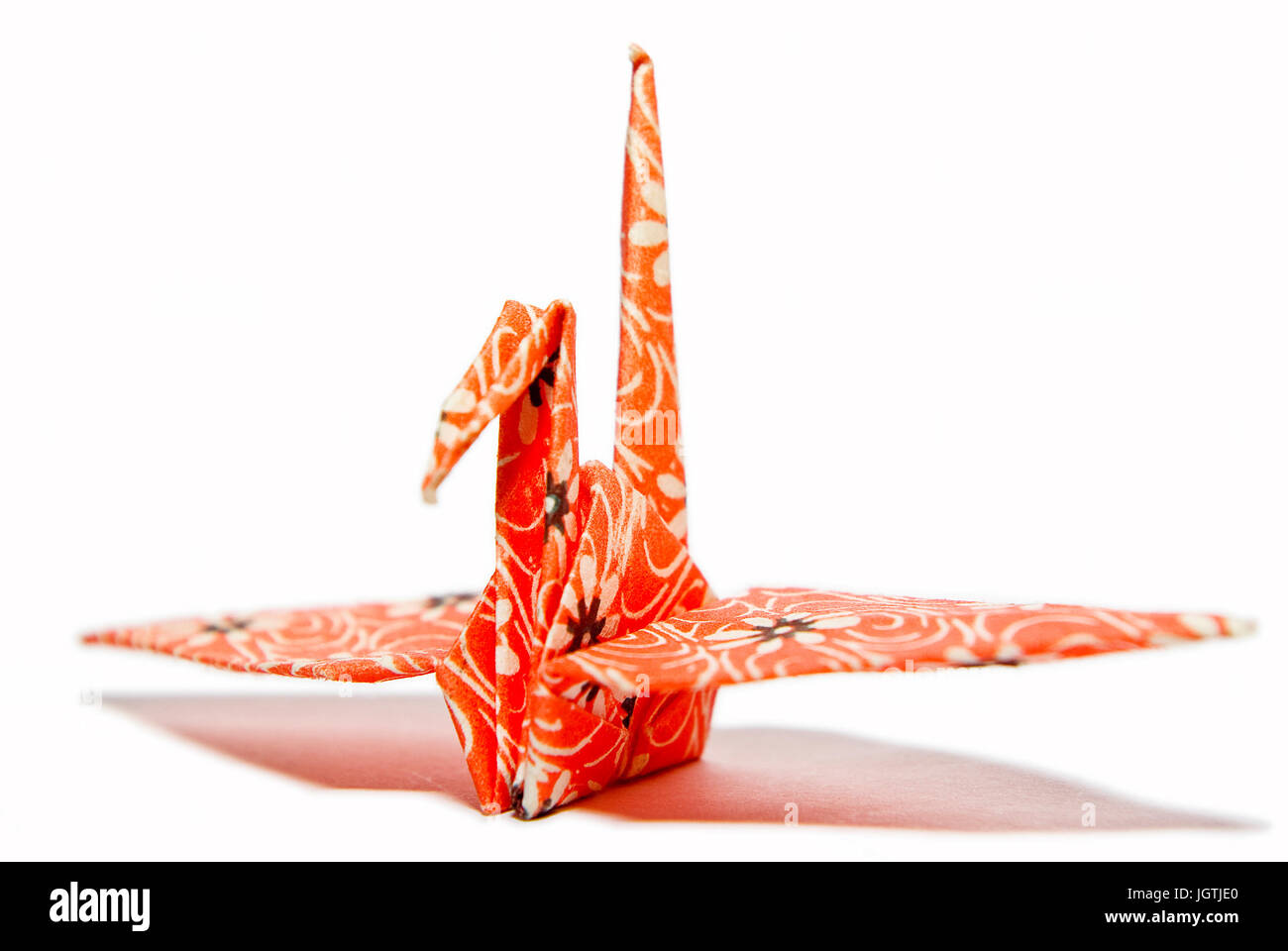 Traditionally Folded Original Japanese Origami Crane Stock