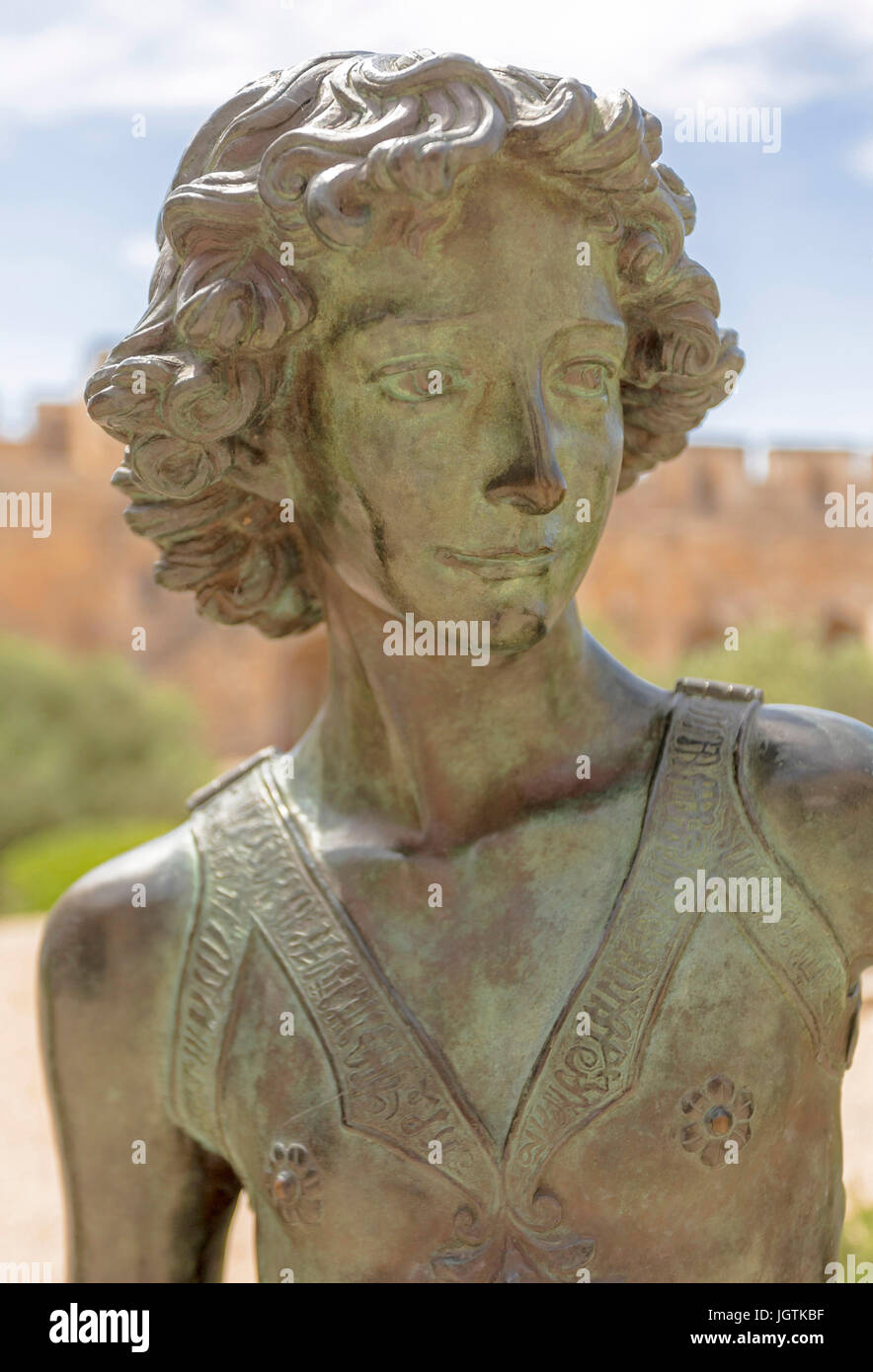 Bronze sculpture of David, a Jewish king ( old testament era ) in the