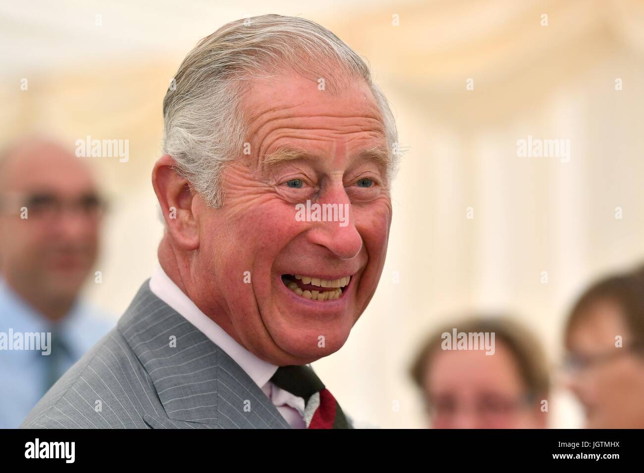 The Prince of Wales during a visit to Rachel's Organic in Aberystwyth, a company which produces organic yoghurt, where he will officially open the firm's new extension. Stock Photo