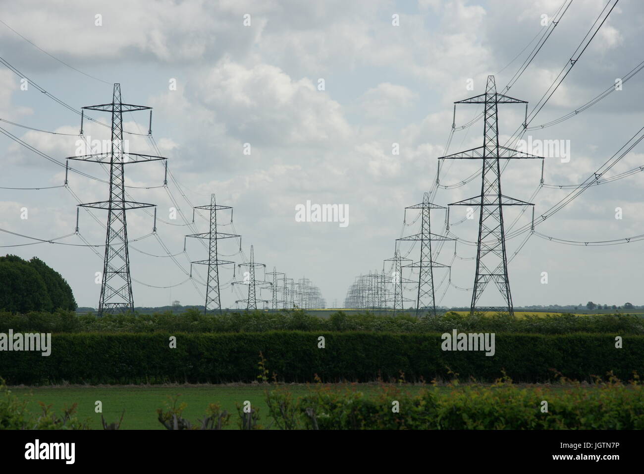 overhead power line Stock Photo Alamy