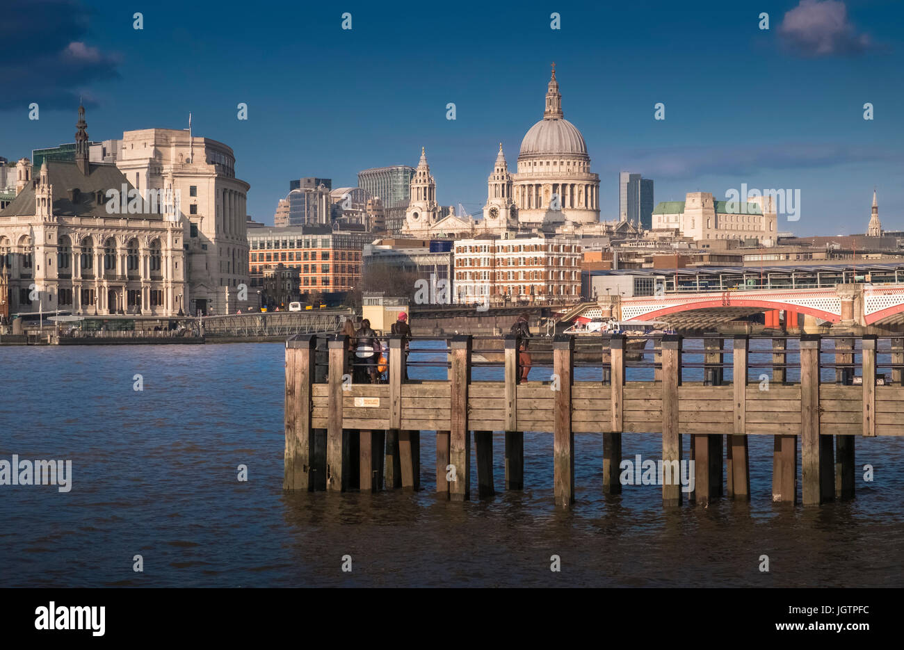 London skyline, with iconic dome of St Pauls Cathedral in the background, London, England, UK Stock Photo
