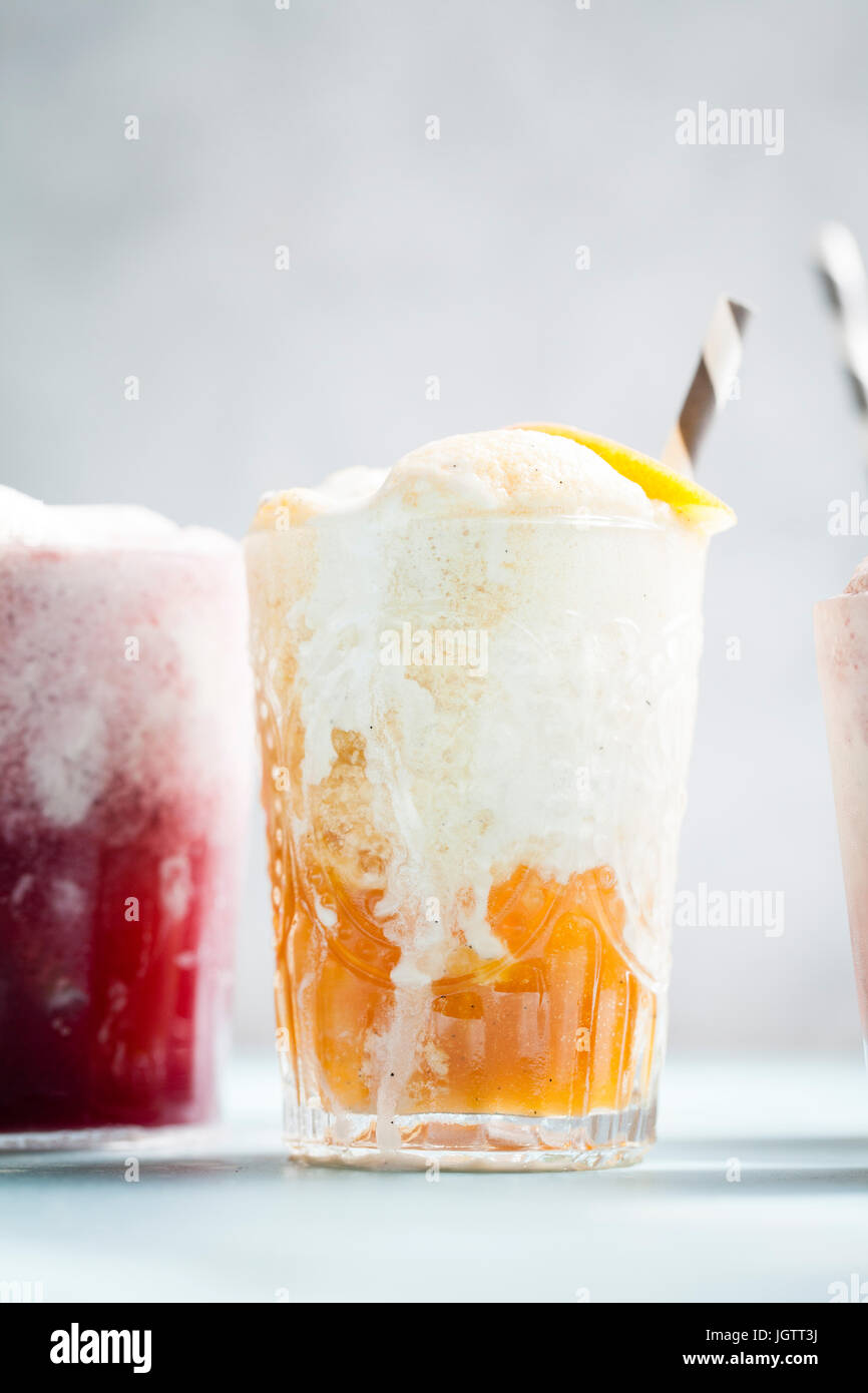 Bright and colorful Ice cream float Stock Photo Alamy