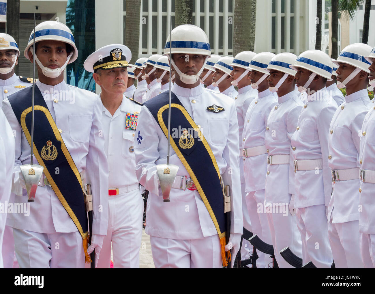 The U.S. Pacific Command commander attends an honors ceremony at ...