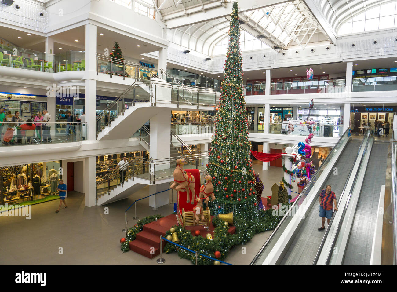 Christmas decoration at Deiland, shopping center, Playa Honda, Lanzarote island, Canary islands, Spain, Europe Stock Photo