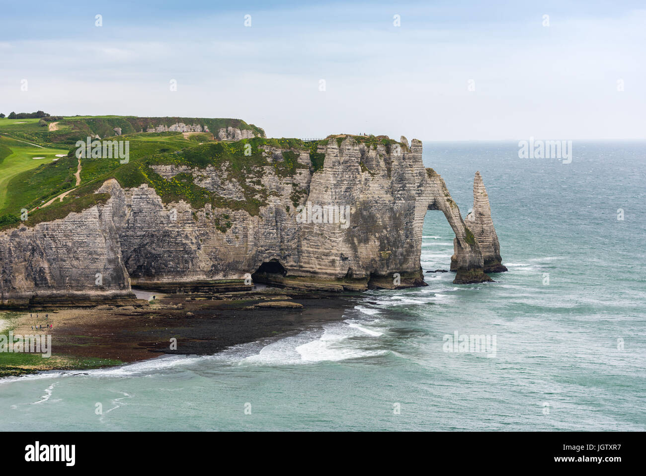 The beach and stone cliffs in Etretat, France, Normandy Stock Photo - Alamy