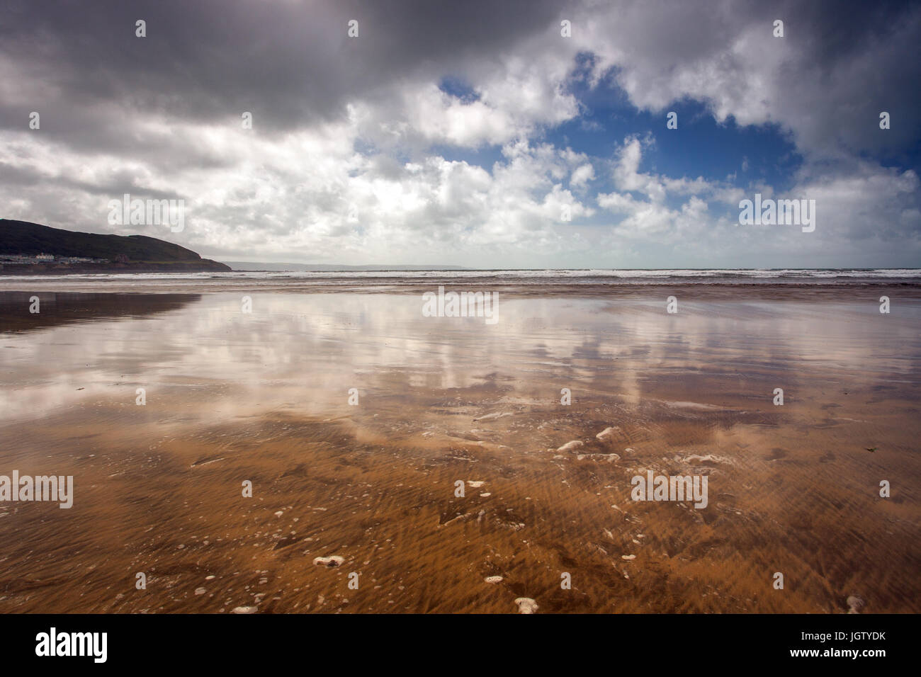 The very beautiful Westward Ho! beach in North Devon , England , UK Stock Photo