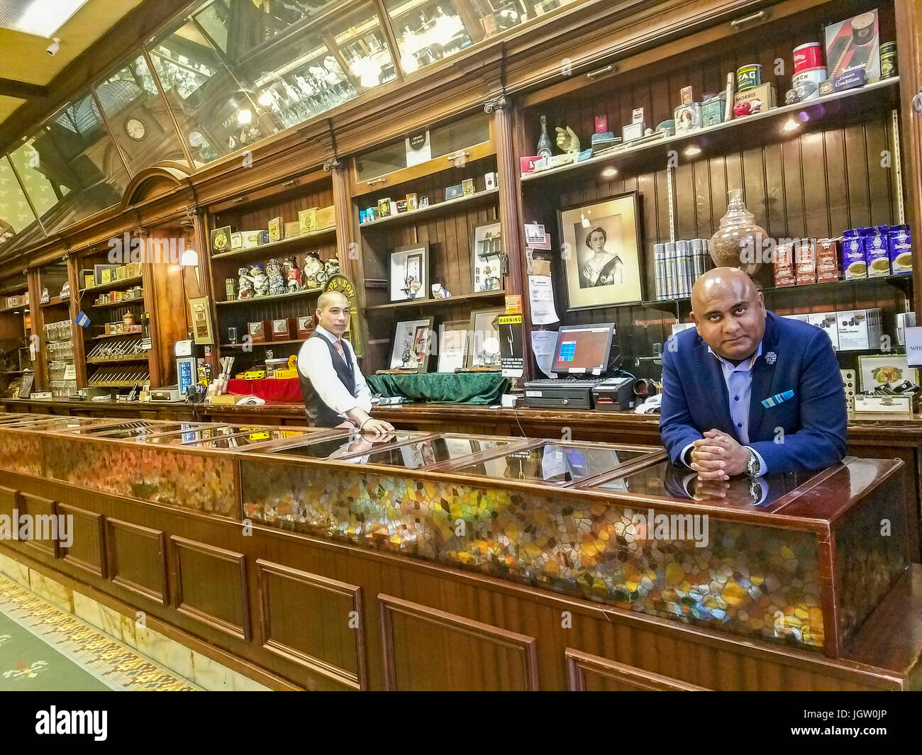 Old Morris tobacco shop along Government Street in Victoria, BC, Canada