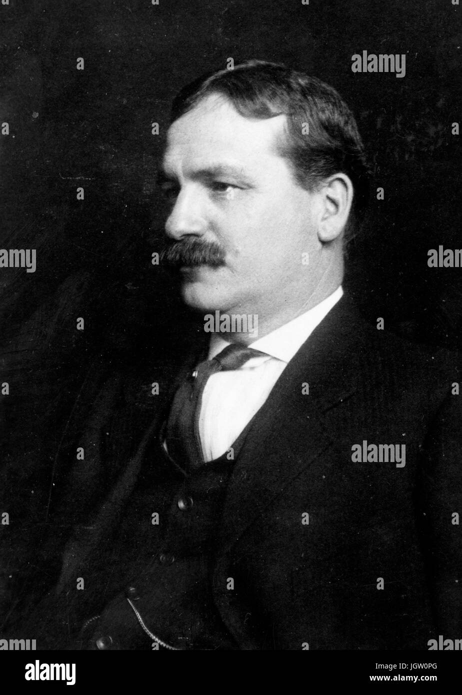 Half length sitting portrait of prominent surgical gynecologist John Miller Turpin Finney, 1900. Stock Photo