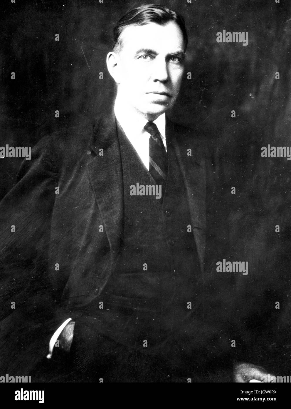 Half-length standing portrait of professor and educational administrator John Huston Finley, 1925. Stock Photo
