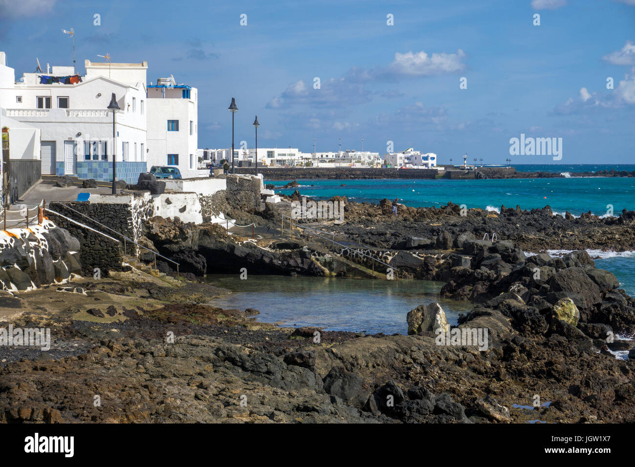 Residential houses at Punta Mujeres, fishing village north of Lanzarote