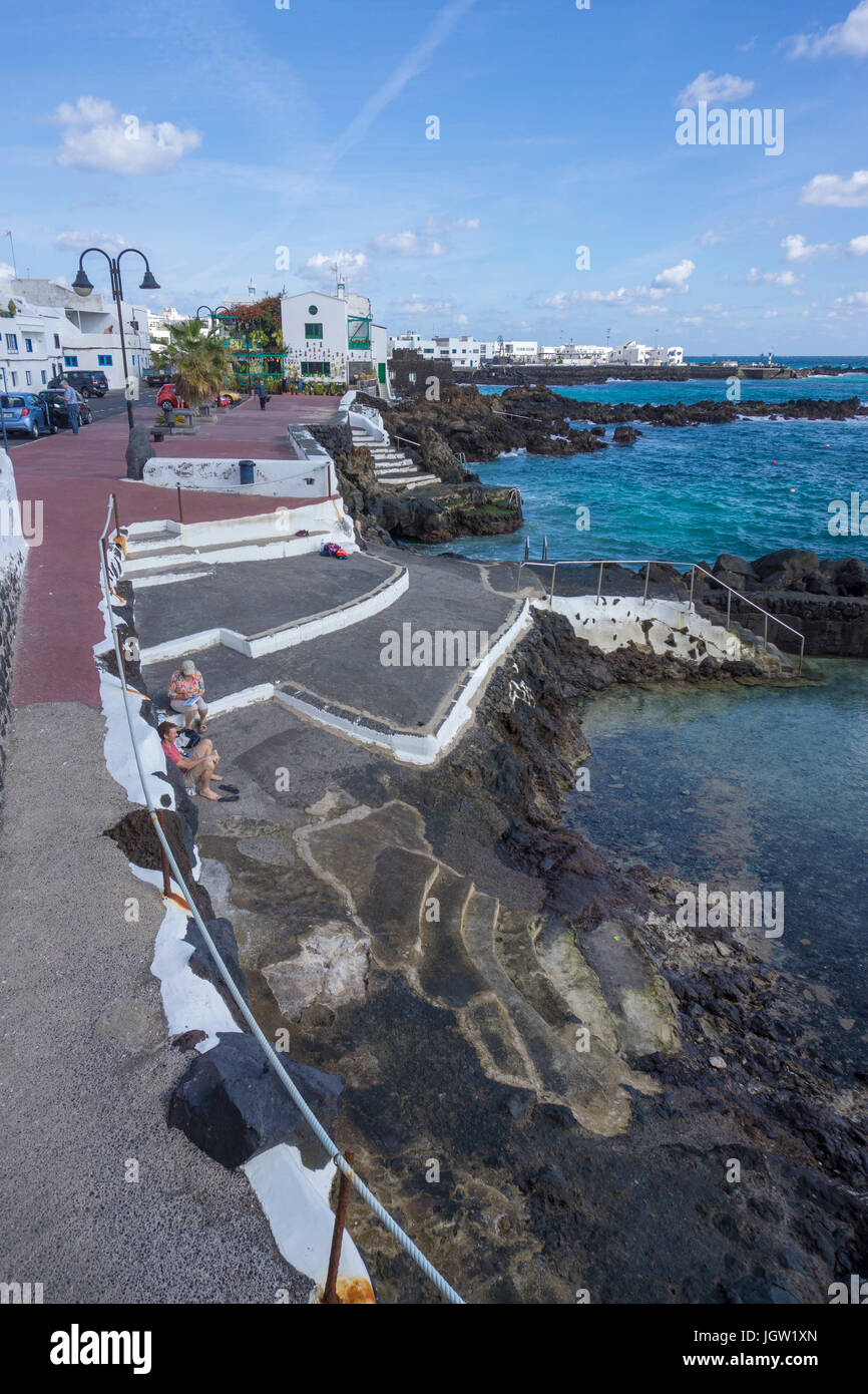 Coast at Punta Mujeres, fishing village north of Lanzarote island, Canary islands, Spain, Europe Stock Photo