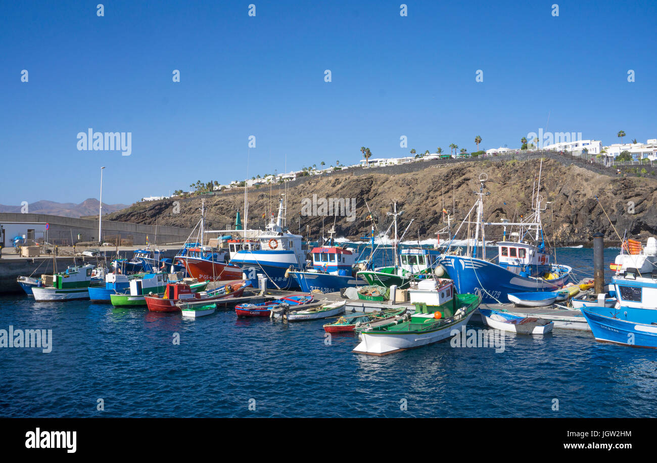 Fishing harbour La Tinosa at Puerto del Carmen, Lanzarote island, Canary  islands, Spain, Europe Stock Photo - Alamy