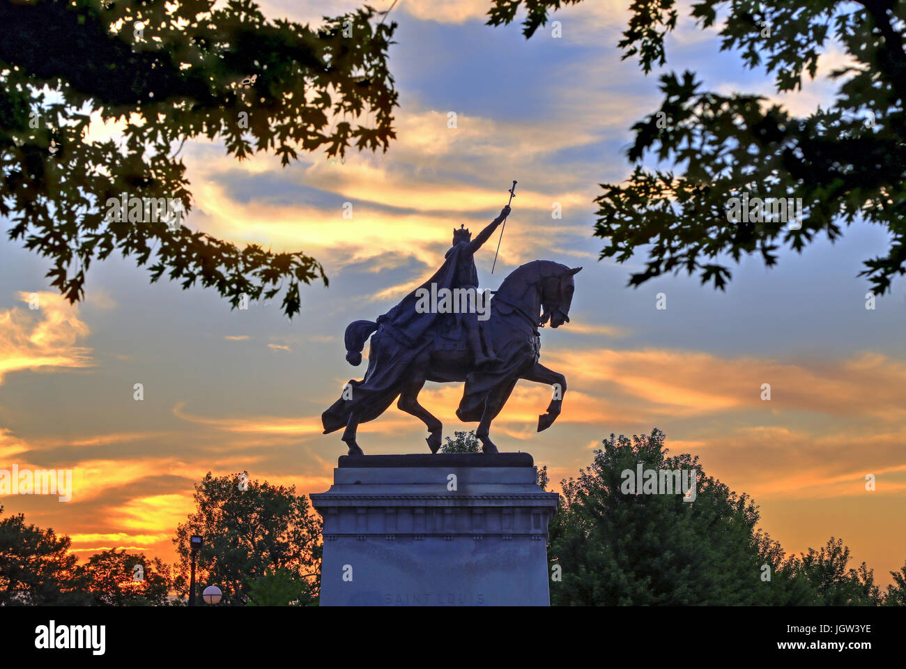 Statue of st louis in forest park hi-res stock photography and images ...